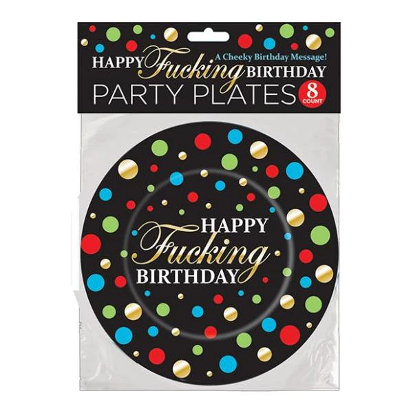 Adult Pleasure Pro Happy F***ing Birthday Plates Pack Of 8