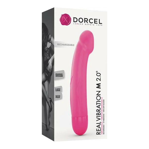 Dorcel Real Vibration M 6 Rechargeable Vibration Dildo Intense G Spot Pleasure Pink