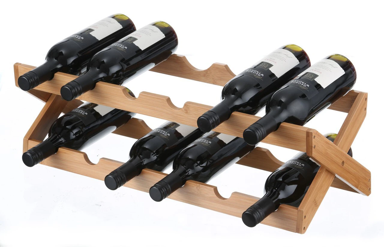 Bamboo Wine Folding Rack 12 Bottles