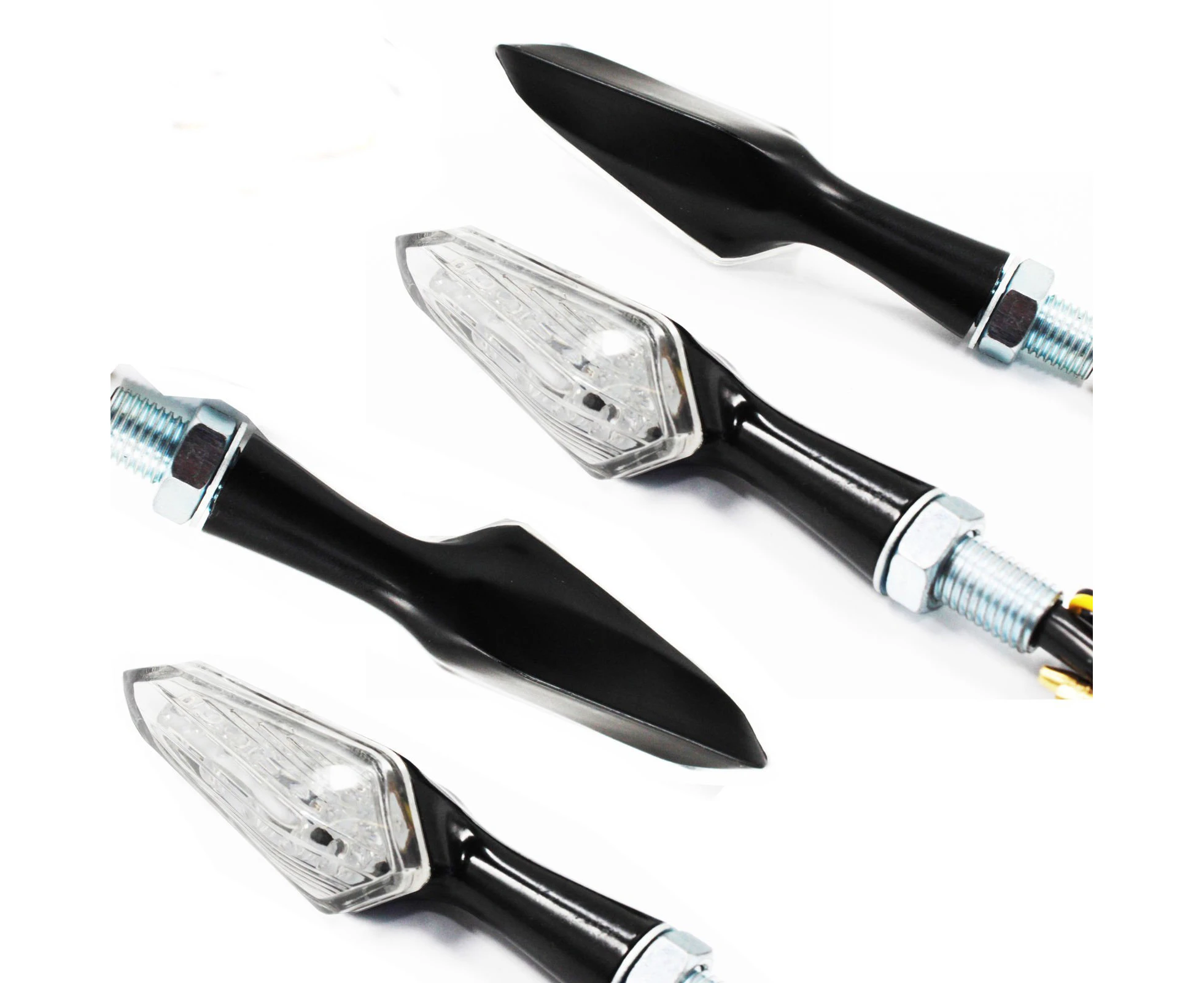 4x Black Alloy LED Indicators Motorcycle Motorbike LED Turn Signal For Yamaha Honda Suzuki