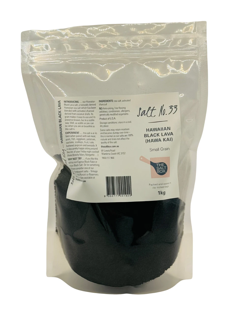 Hawaiian Black Small Grain Bulk Pack 1kg - The Salt Box