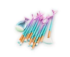 11PCS Mermaid Tail Eyebrow Blending Brush Set Eye Makeup Brushes Cosmetic
