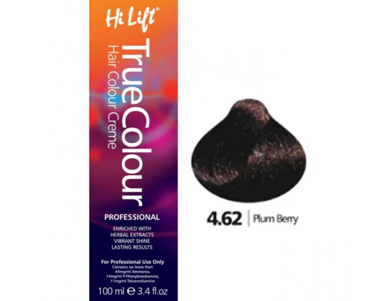 Hi Lift True Colour Permanent Hair Color Cream 4.62 Plum Berry 100ml