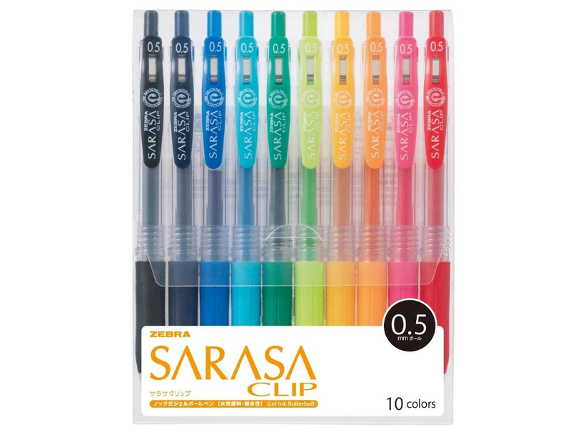 Zebra Sarasa Clip Gel ink Ballpoint pen 0.5mm 10 Colour set