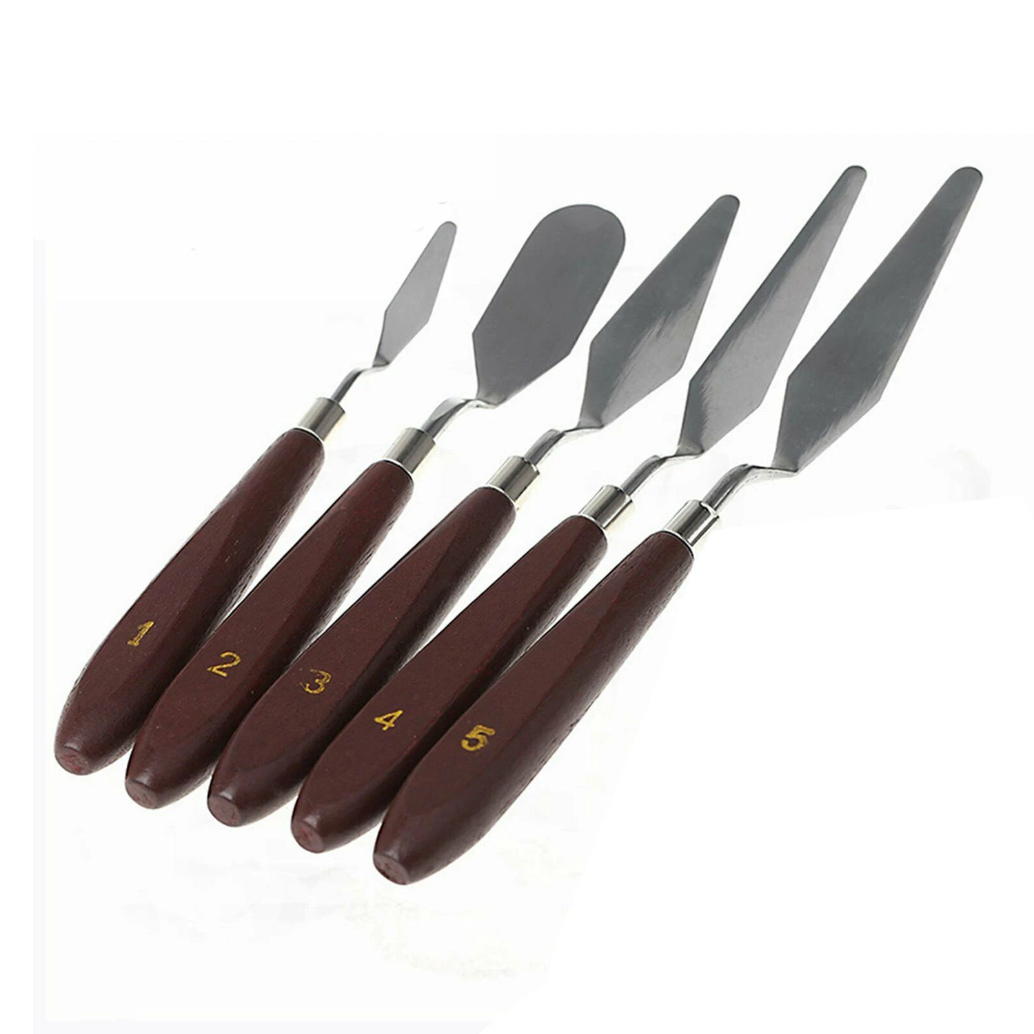 5Pcs Paint Spatula Set Stainless Steel Artist Palette Knife Oil Painting Scraper