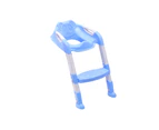Kids Toilet Ladder Baby Toddler Training Toilet Step Potty Seat Non Slip Trainer - Blue/White