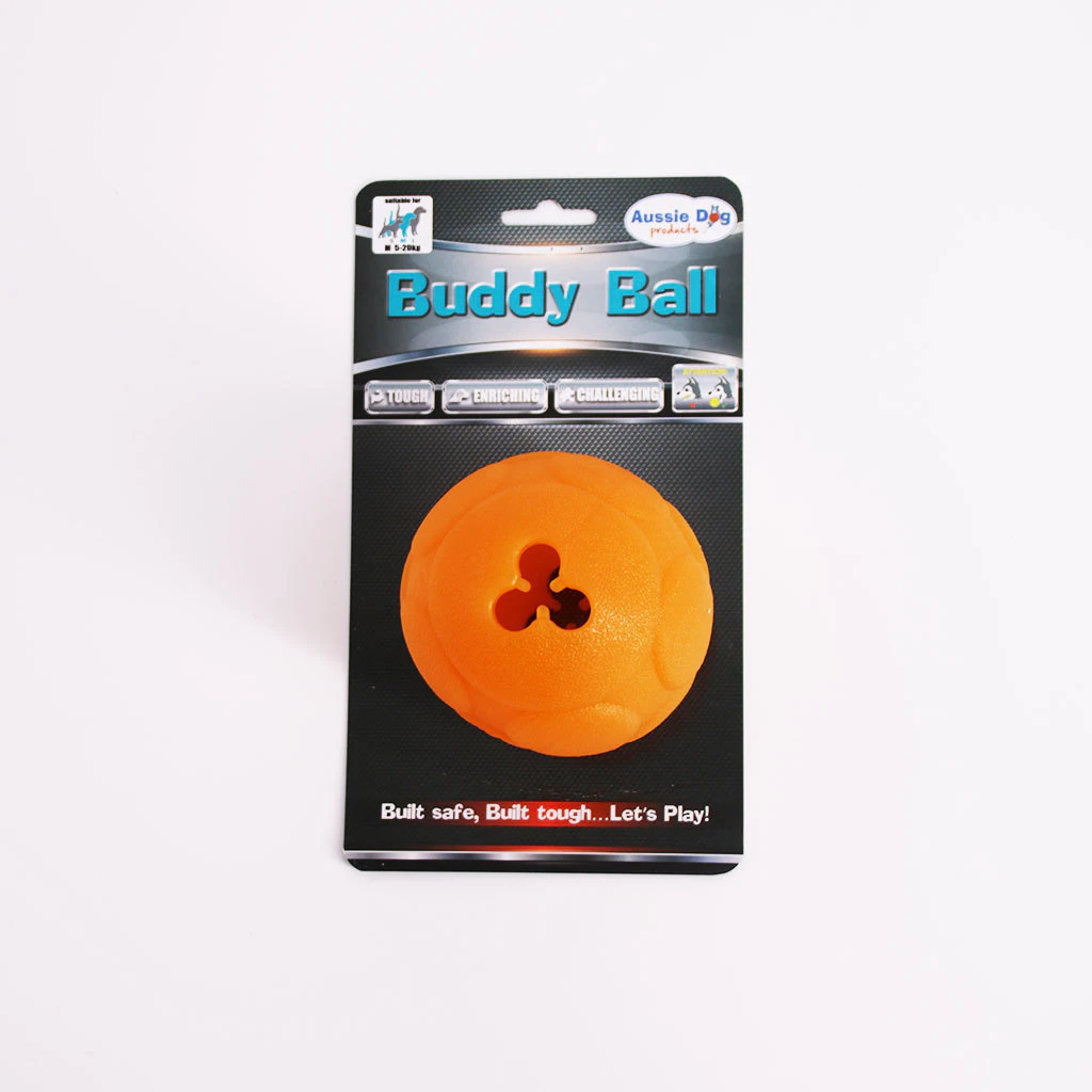 Aussie Dog Buddy Ball - Interactive Food Dispensing Dog Toy [Size: Medium]