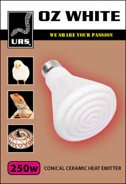 URS 250 Watt OZ White Conical Ceramic Heat Emiter for Reptiles, Snakes, Lizards