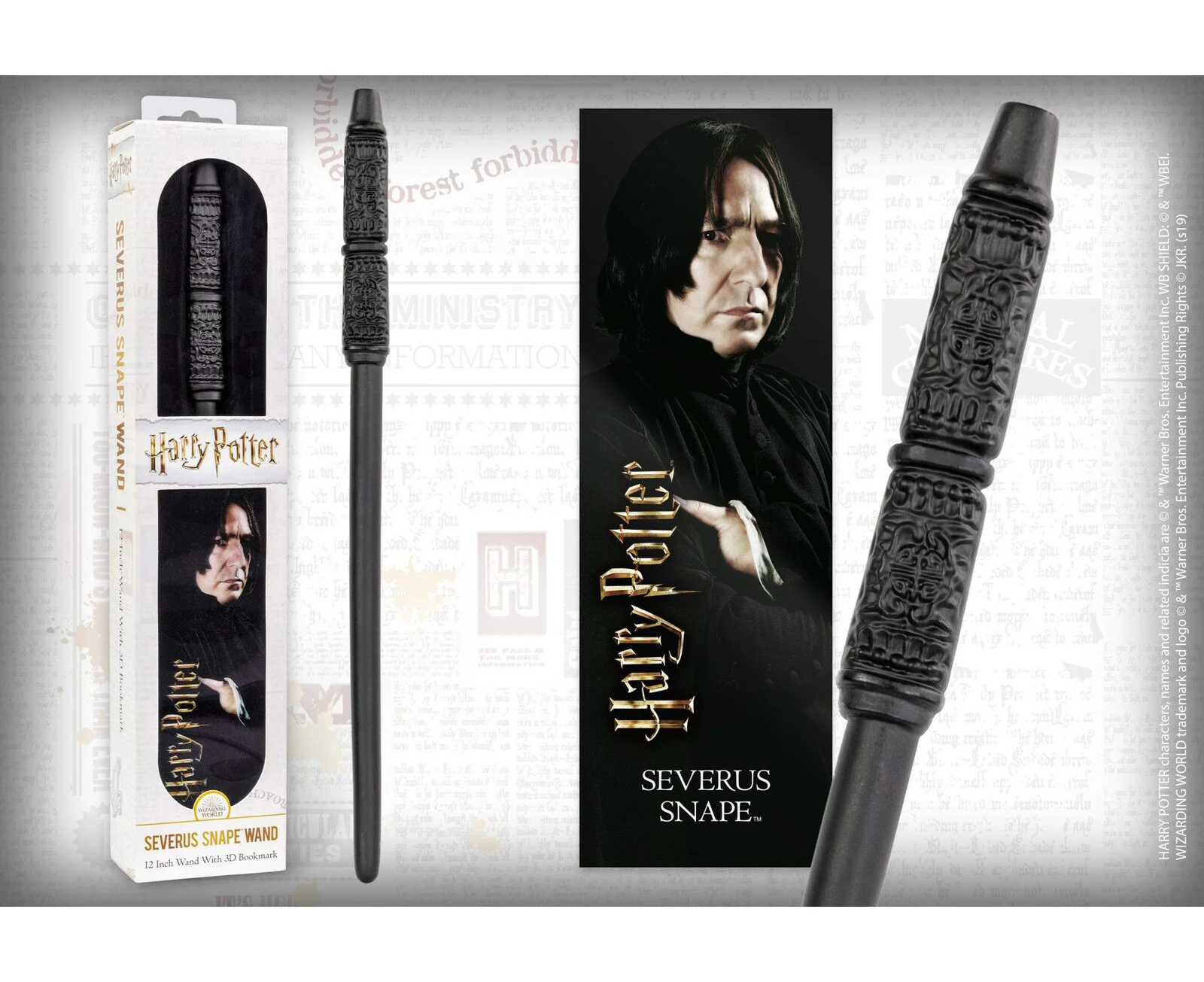 Professor Severus Snape Wand Replica & 3D Bookmark