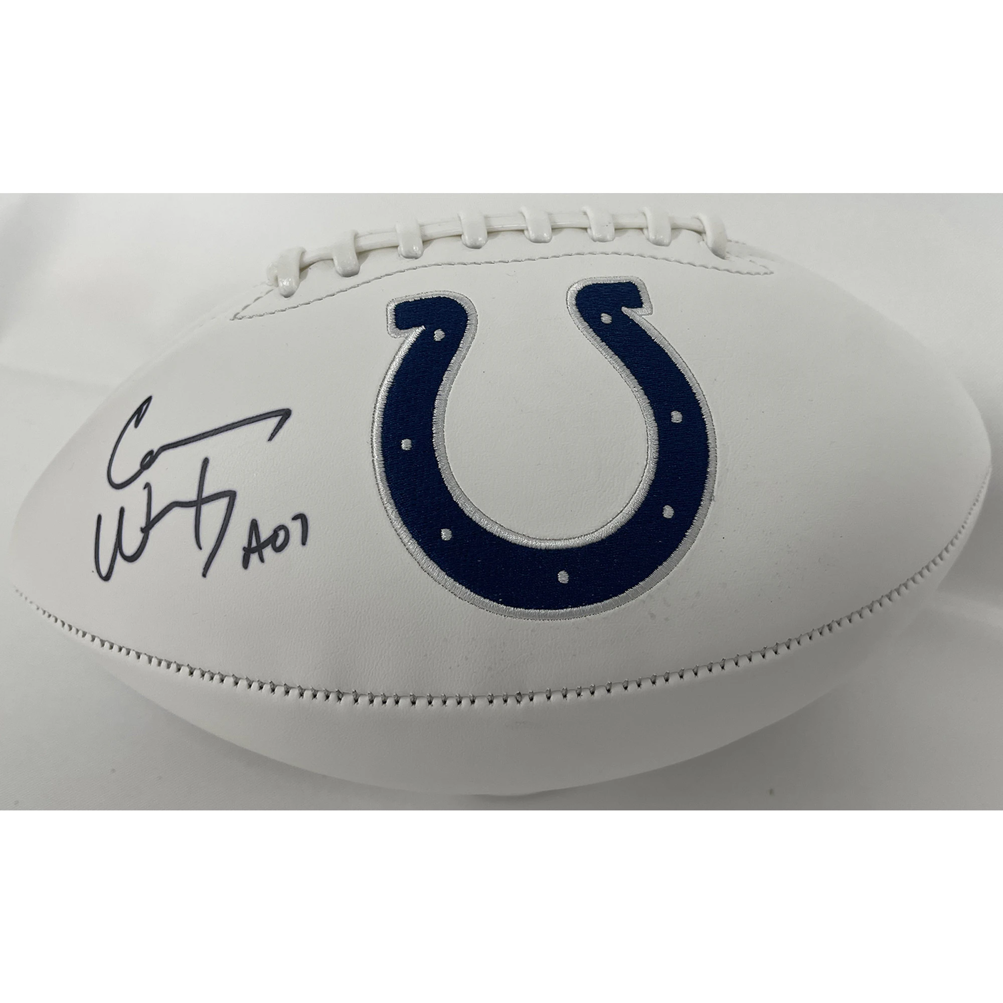 NFL Carson Wentz Hand Signed Indianapolis Colts White Logo Football (Fanatics Hologram)