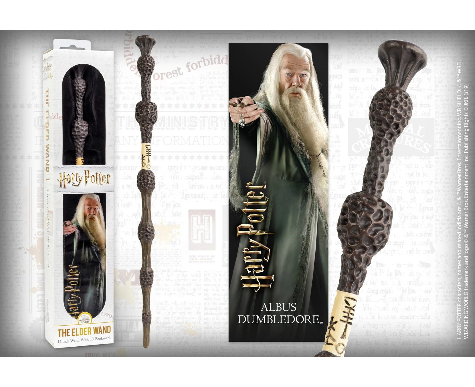 Professor Albus Dumbledore PVC 30cm Wand Replica & 3D Bookmark