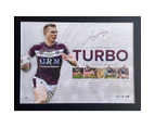 NRL - Manly Sea Eagles - Tom "Tommy Turbo" Trbojevic Dally M Signed & Framed Lithograph