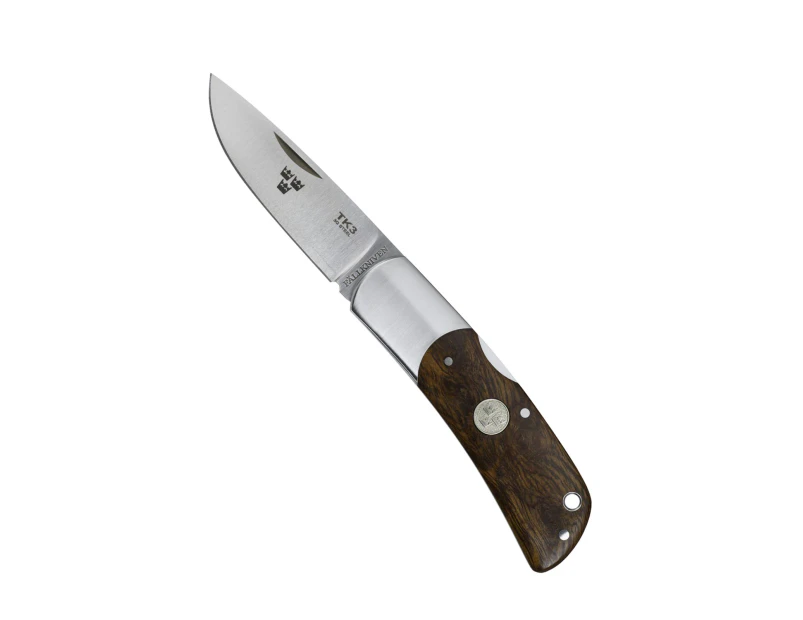 Fallkniven Tre Kronor Back Lock Folding Knife | Desert Ironwood / Satin