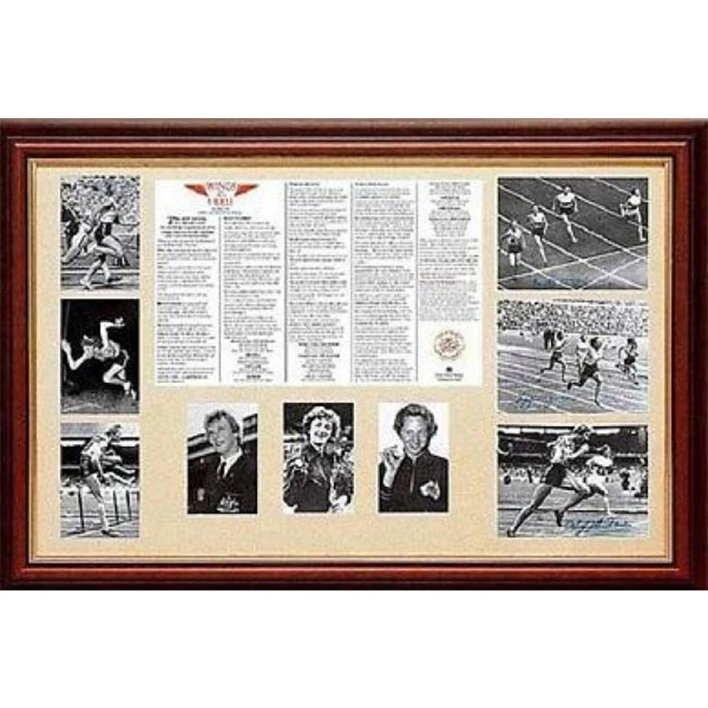 Olympics - Betty Cuthbert, Marjorie Jackson & Shirley Strickland Signed & Framed 'Wings On Their Heels' Print