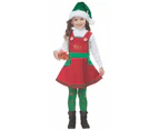 Elf In Charge Santa Helper Christmas Holiday Dress Up Toddler Girls Costume - Red