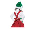 Elf In Charge Santa Helper Christmas Holiday Dress Up Toddler Girls Costume - Red