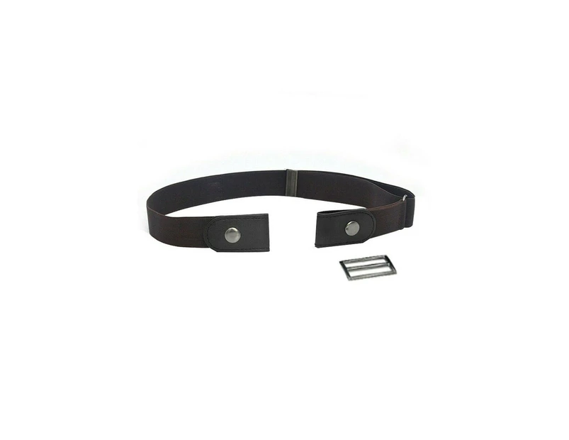 Women Invisible Elastic Buckle-Free Belt - Brown