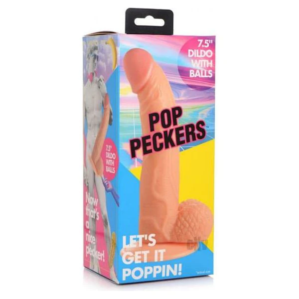 Introducing The Sensational Pop Peckers Dildo W Balls 7.5 Light: The Ultimate Pleasure Companion