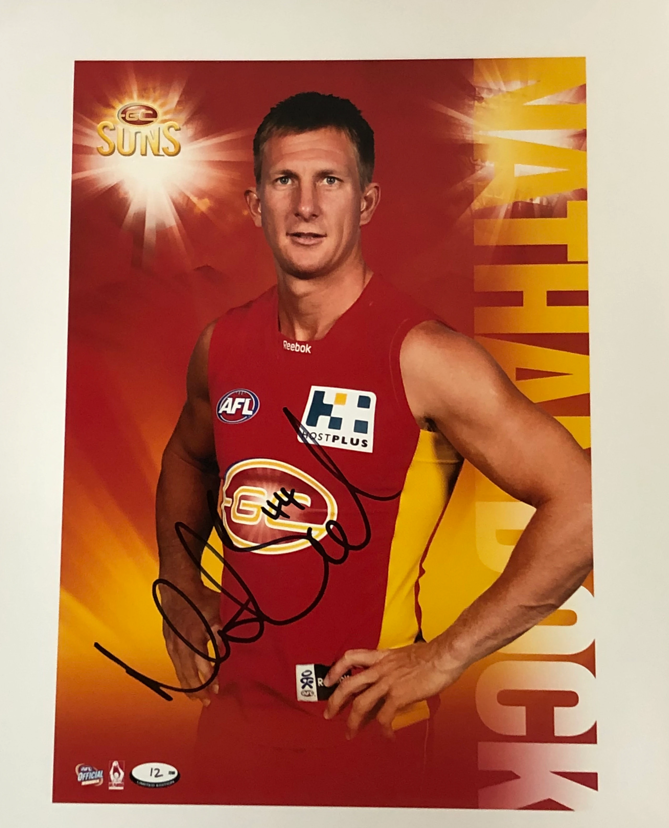 Gold Coast Suns- Signed and Framed Hero Shot - Nathan Bock - Unframed