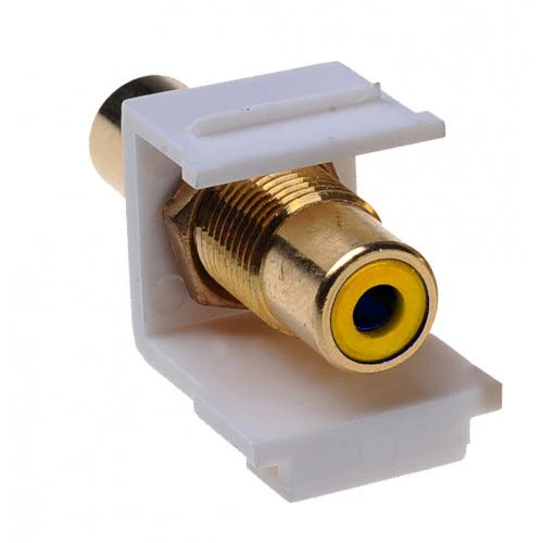 RCA Yellow Female to Female Insert Connector for Keystone Custom Wall Plate