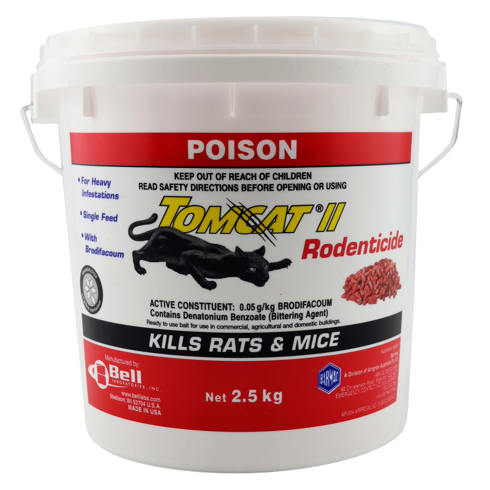 Tomcat II 2.5kg Red Rat & Mice Bait Pellets