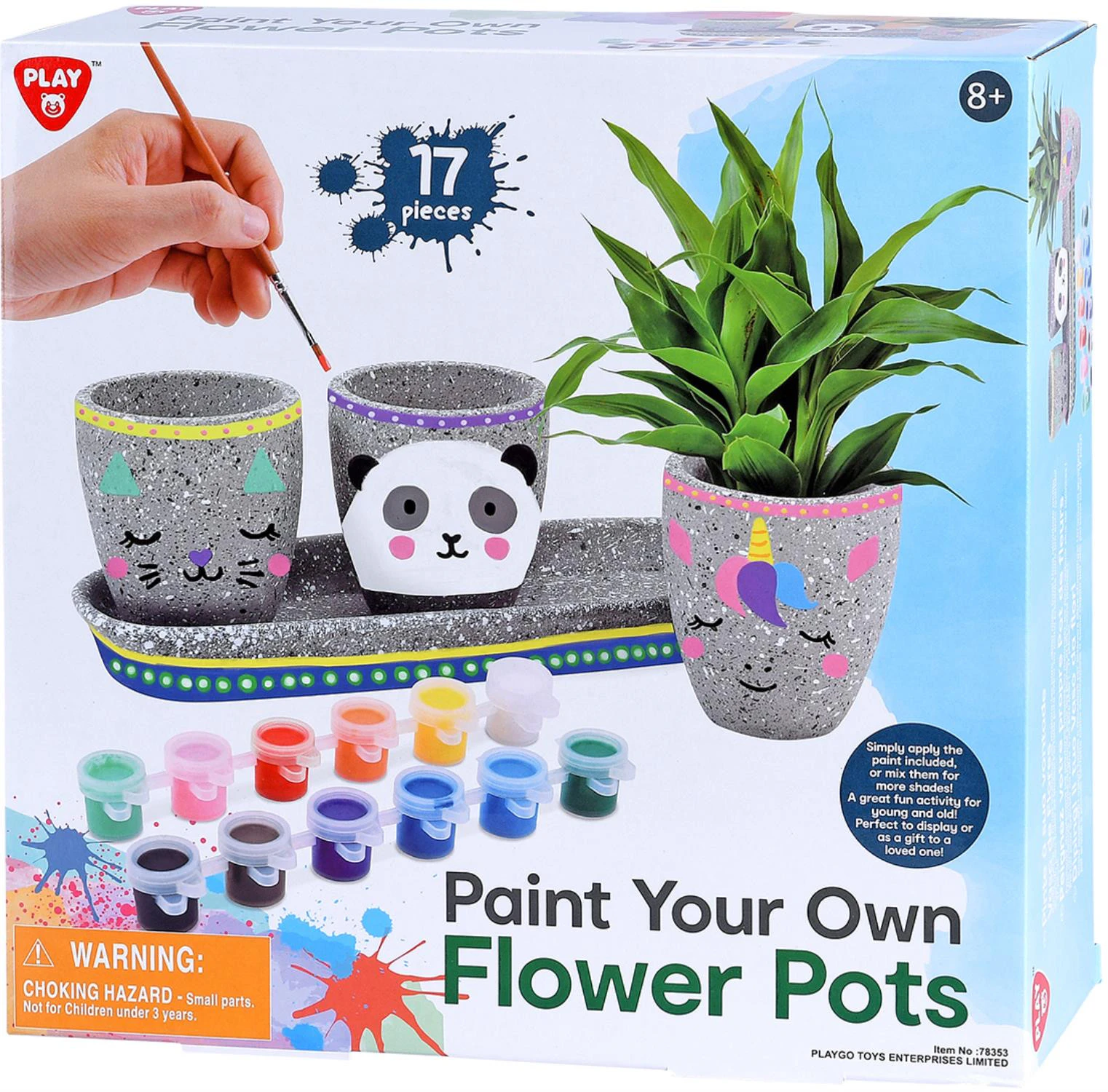 Paint Your Own - Flower Pots - Cement - 17 Pcs