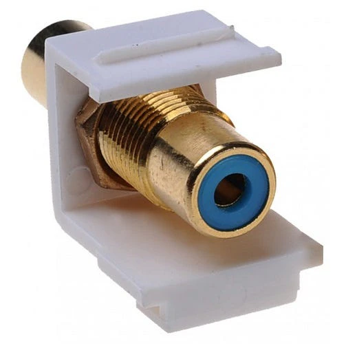 RCA Blue Female to Female Insert Connector for Keystone Custom Wall Plate