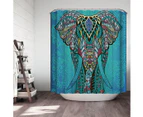 Teal Oriental Elephant Shower Curtain