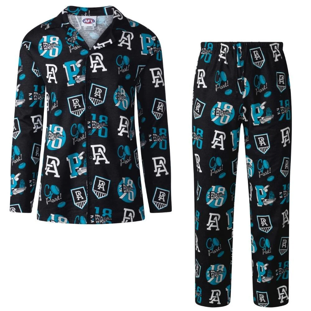 Port Adelaide Power Mens Flannel PJ Set