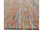 Handwoven Natural Jute Rug-Kerala 6001-Natural/Red Multi