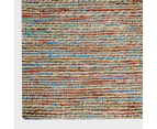 Handwoven Natural Jute Rug-Kerala 6001-Natural/Red Multi