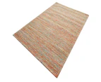 Handwoven Natural Jute Rug-Kerala 6001-Natural/Red Multi