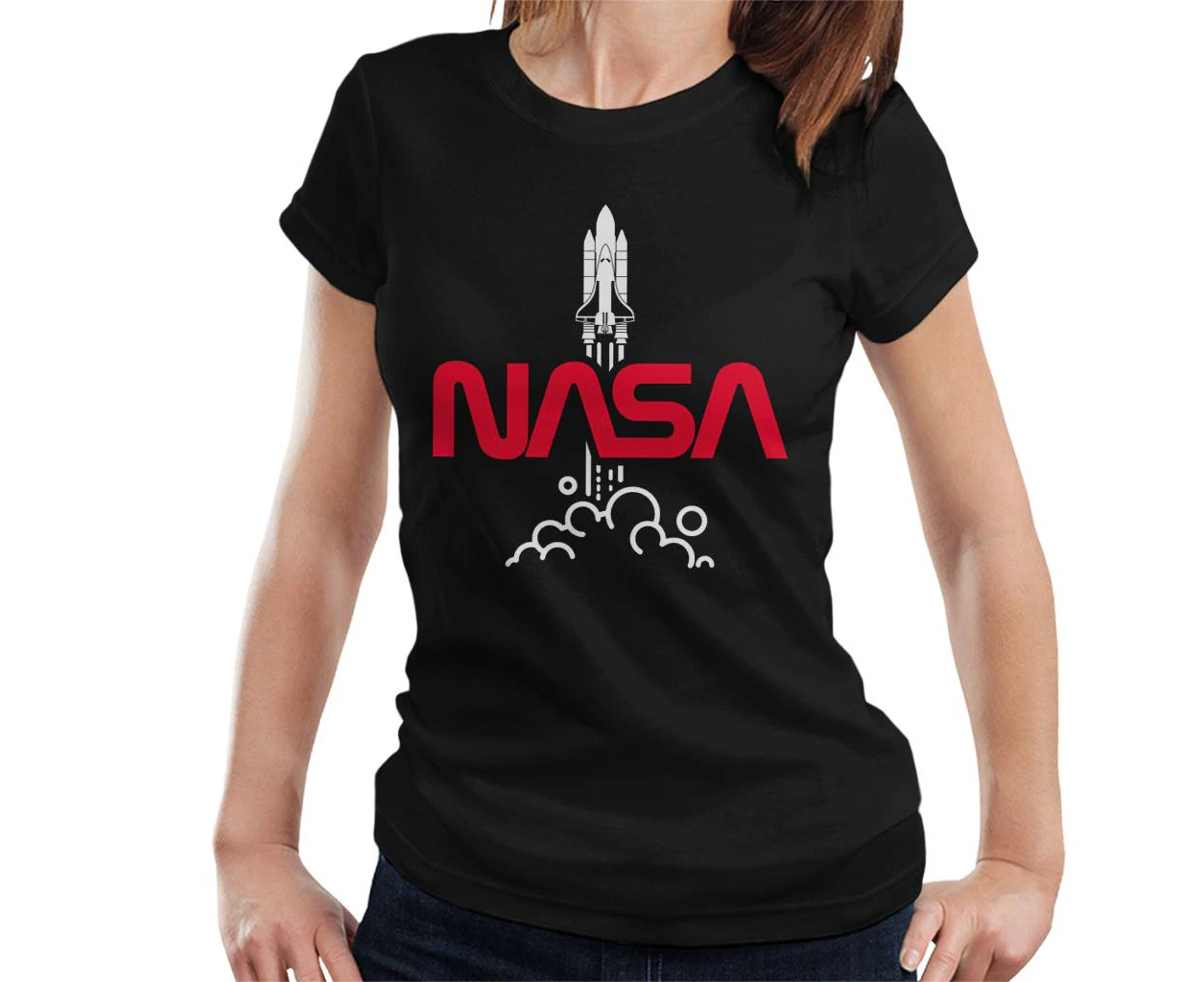 NASA Shuttle Launch Logo Women's T-Shirt - Black