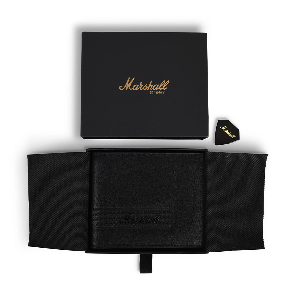 Marshall 60th Anniversary Mens BiFold Money Wallet Credit Card/Cash Holder Black