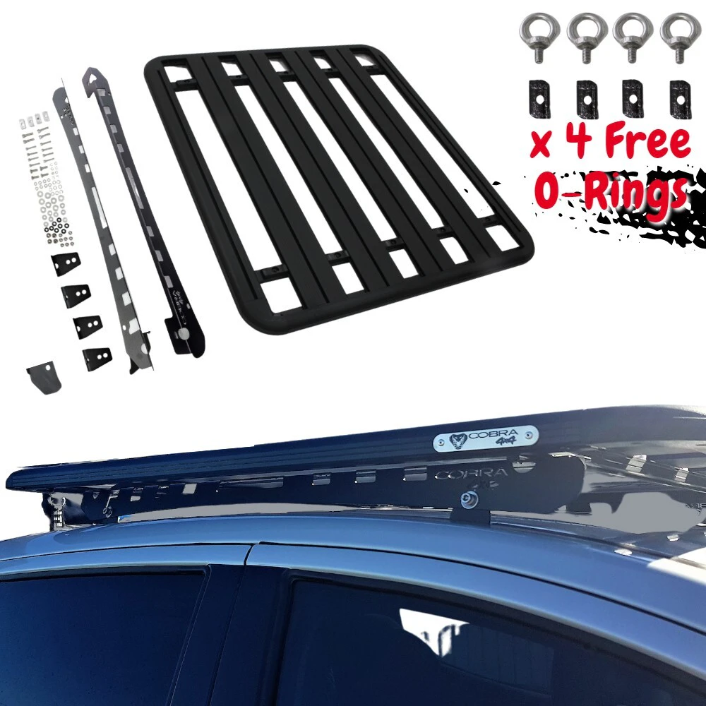 Cobra 4x4 Flat Roof Rack Aluminium Platform Fits Mitsubishi Triton MQ MR 2015 - 2022 Models Steel Brackets