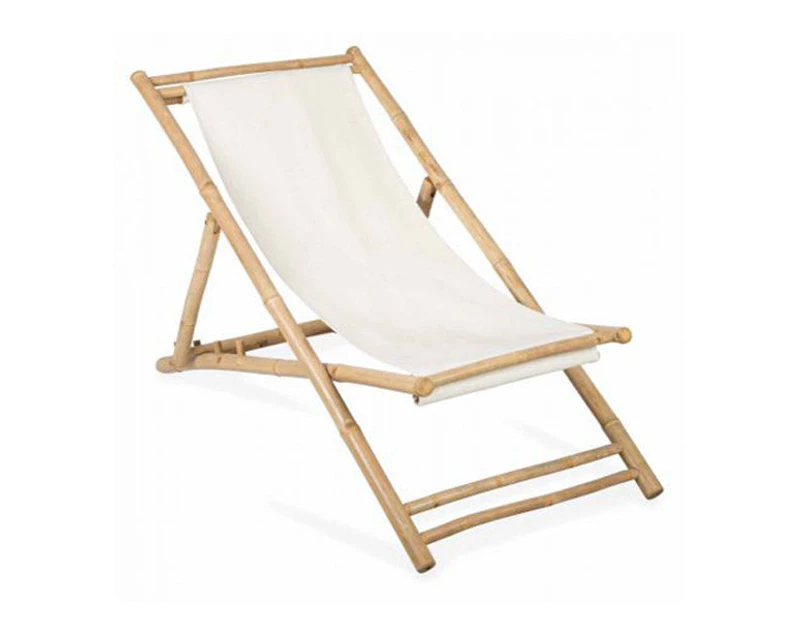 Bamboo Relaxing Chair With Canvas 112X60X80Cm