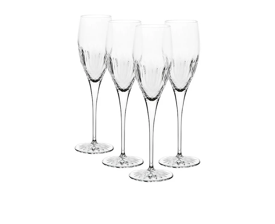 4pc Luigi Bormioli Diamante Prosecco 220ml Champagne Glasses Set Stemware CLR