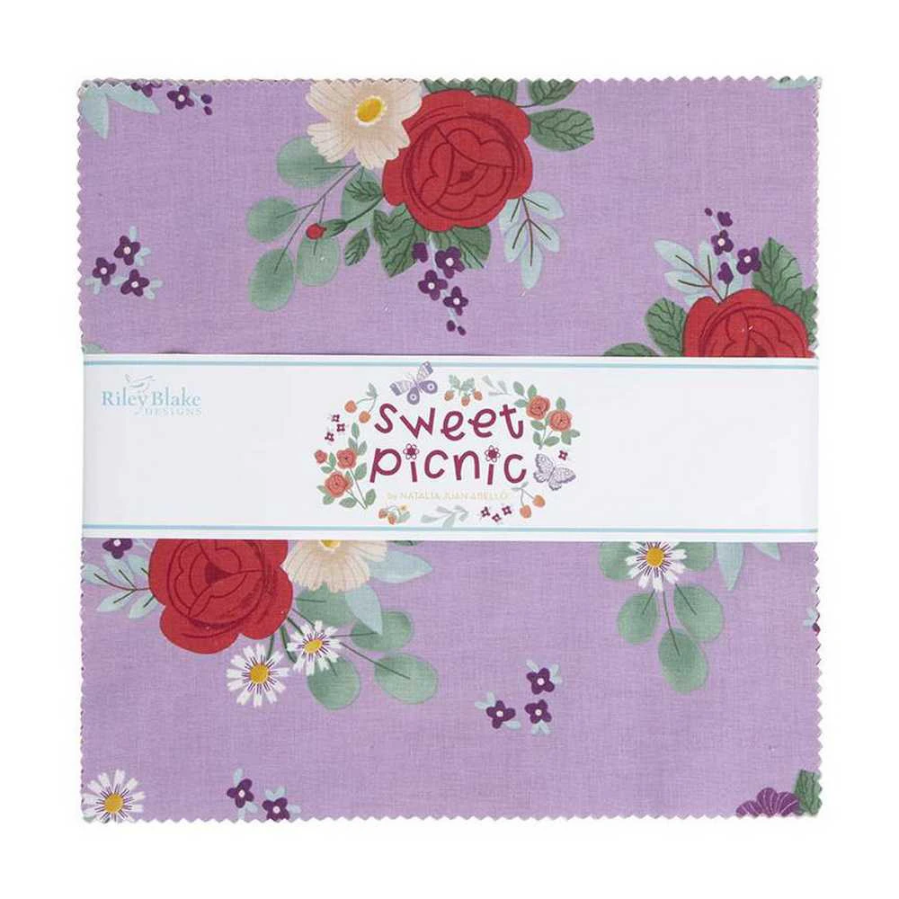 Riley Blake Sweet Picnic 10" Stacker 42 Pieces Fabric By Natalia Juan Abello Quilting Sewing Craft