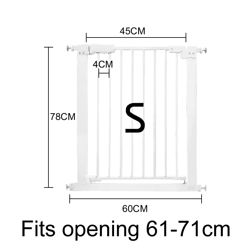 Adjustable Baby Pet Child Kid Safety Security Gate Stair Barrier Door Extension [Safety Gate: S  61cm-71cm Black]