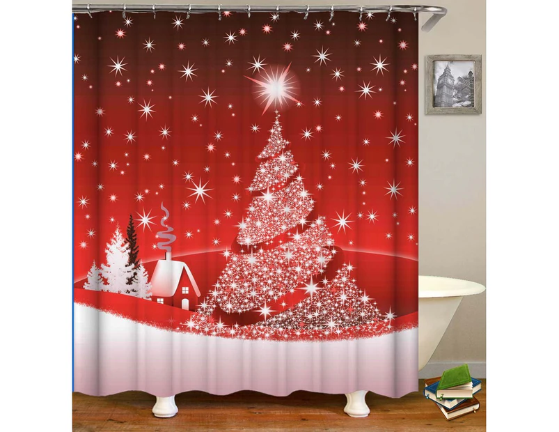 Sparkling Red Christmas Shower Curtain