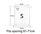 Adjustable Baby Pet Child Kid Safety Security Gate Stair Barrier Door Extension [Safety Gate: S  61cm-71cm White]