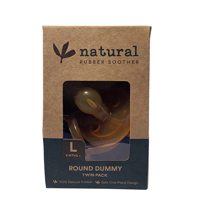 Natural Rubber Soothers Natural Rubber Soother Round Dummy Large (6+ Months) Twin Pack