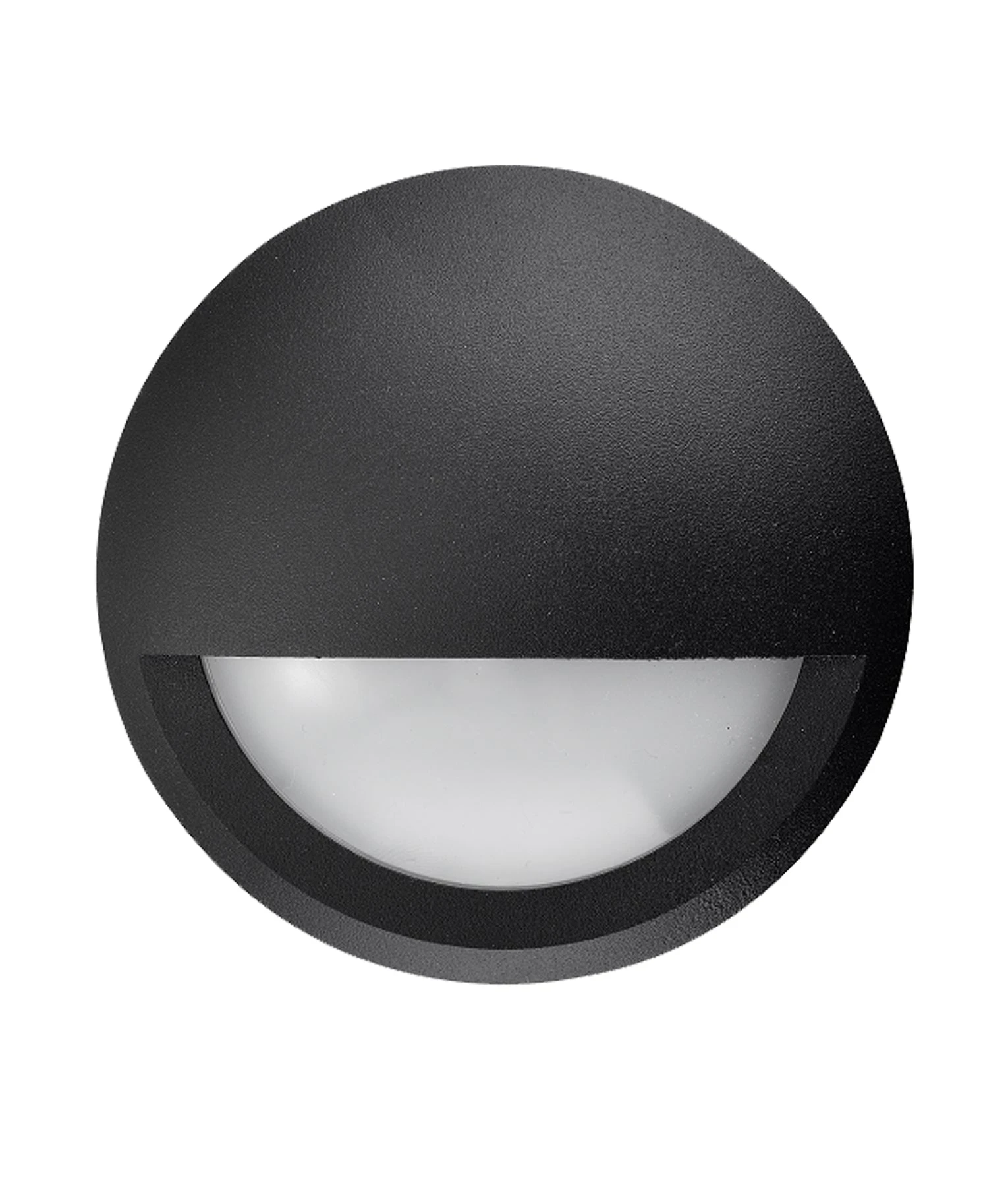 Exterior LED Surface Mounted Eyelid Step Lights IP65 - Matt Black, 220-240V AC