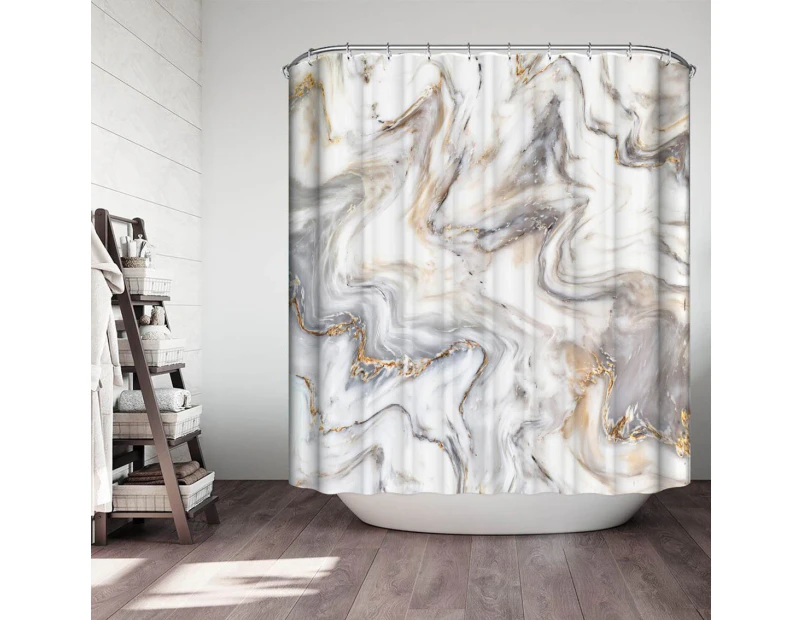 Wavy Marble Shower Curtain