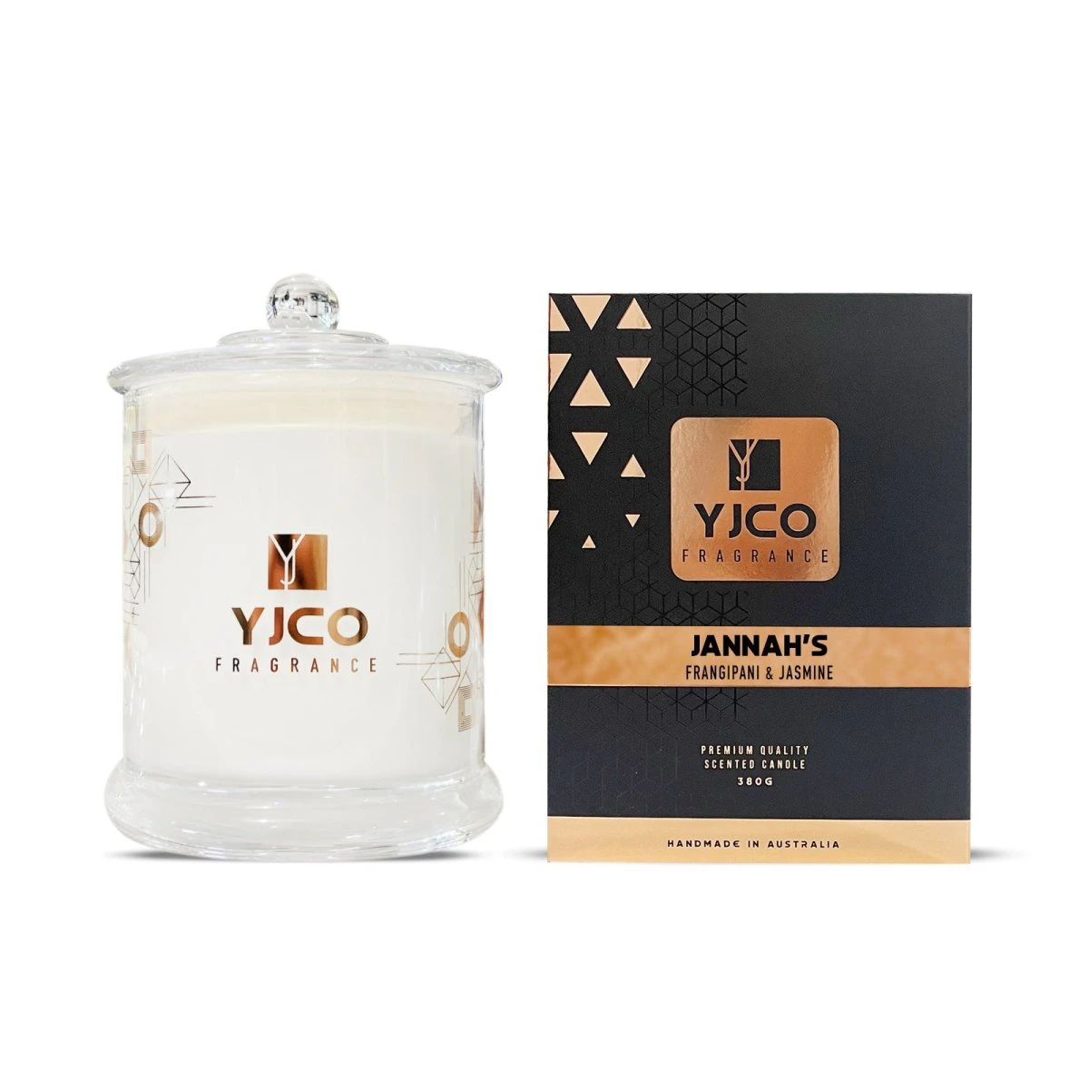 YJCO FRAGRANCE JANNAHS PREMIUM SCENTED 2 WICK CANDLE 380G