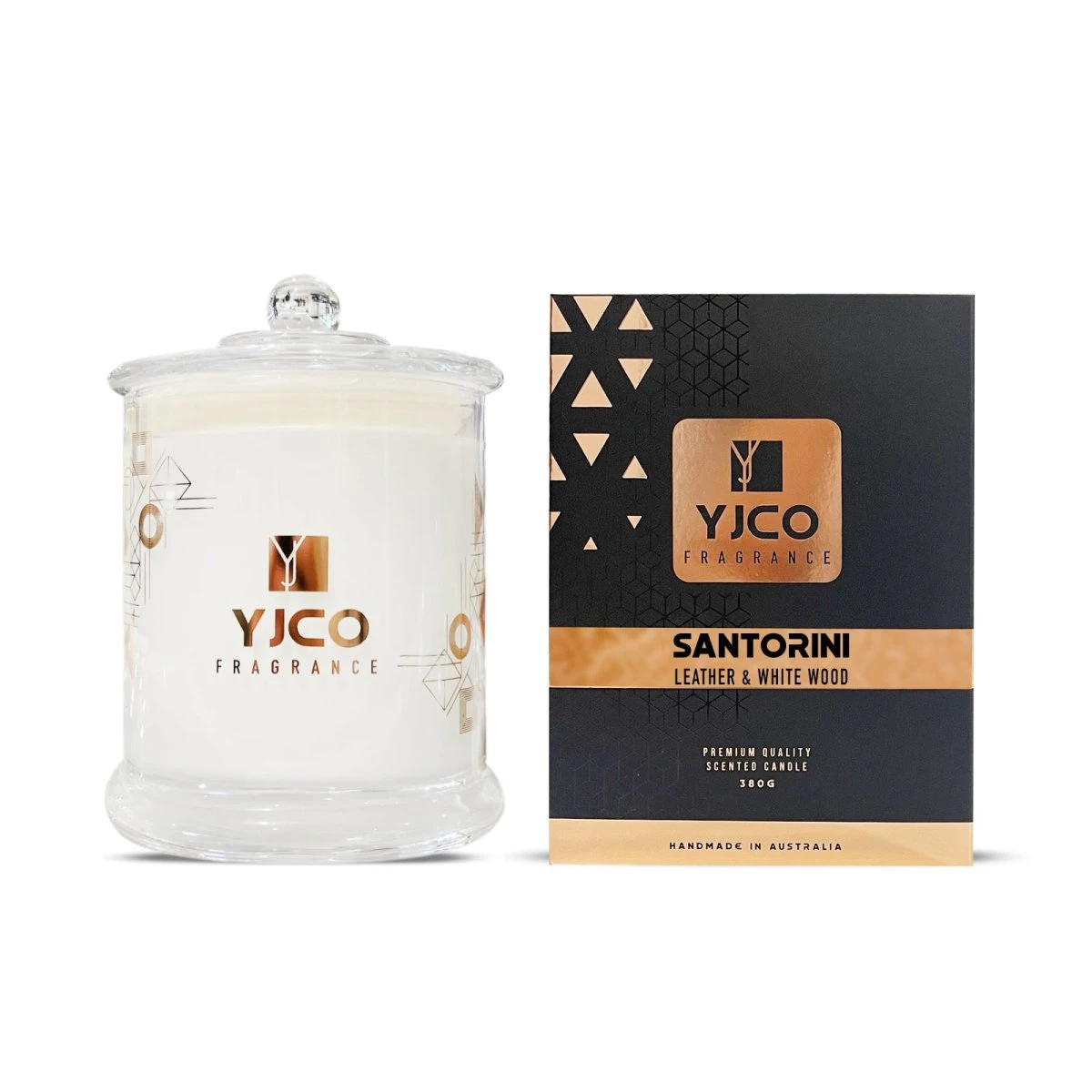 YJCO FRAGRANCE SANTORINI PREMIUM SCENTED 2 WICK CANDLE 380G