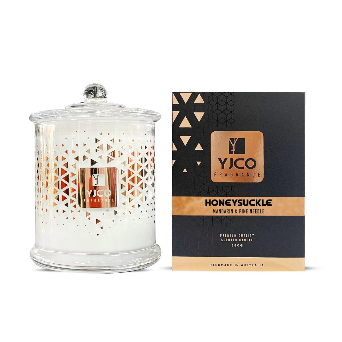 YJCO FRAGRANCE HONEYSUCKLE PREMIUM SCENTED 2 WICK CANDLE 380G