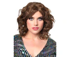 1970s Shag Style Women's Brown Costume Wig with Fringe - Genuine Heaven Costumes - New