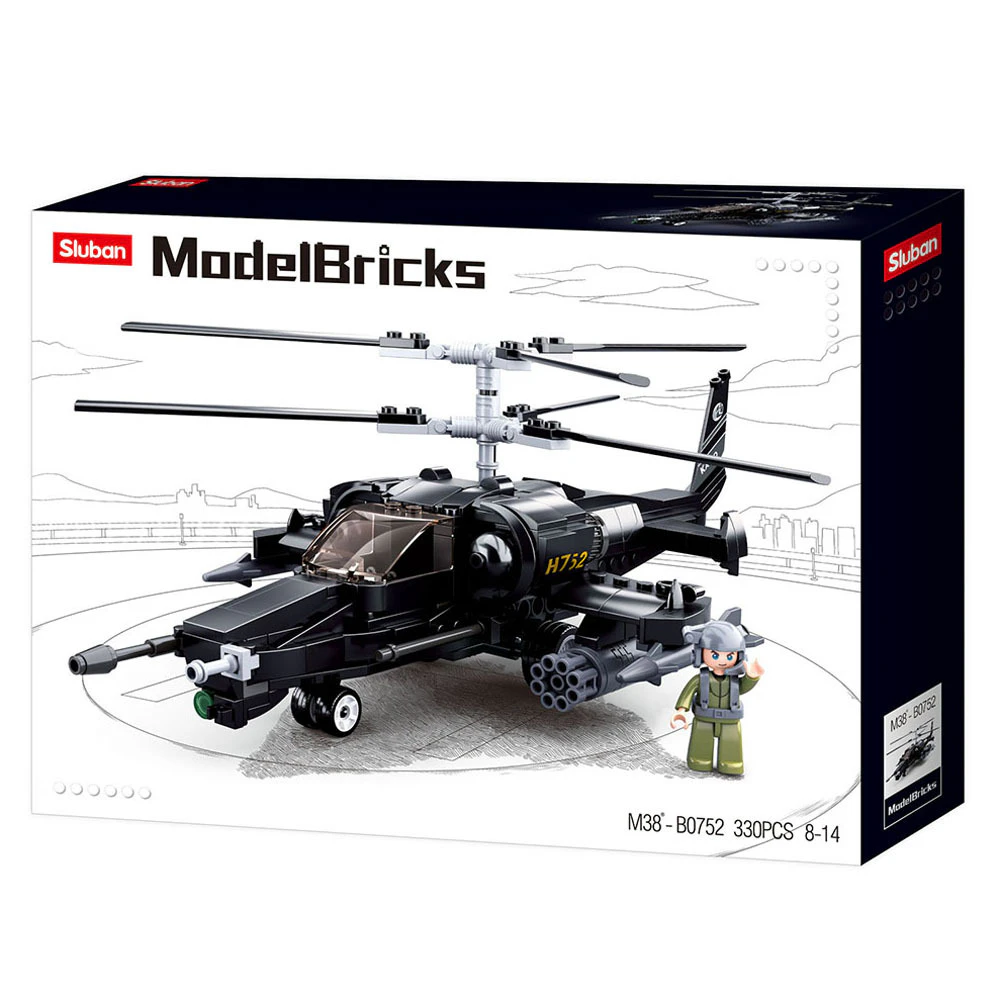 Army BlackShark Helicopter 330 Pieces