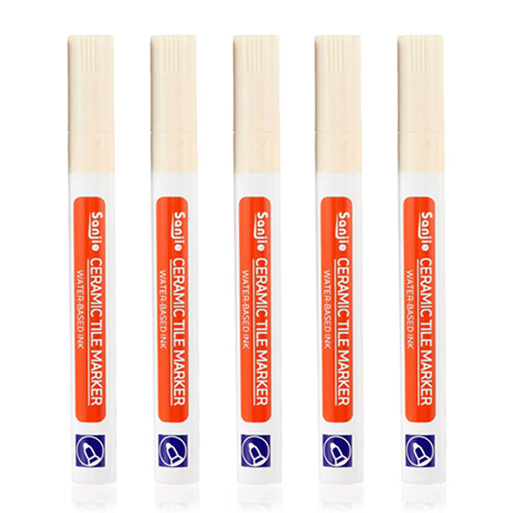 Set of 5Pcs Fast Drying Waterproof Grout Tile Repair Pen Beige